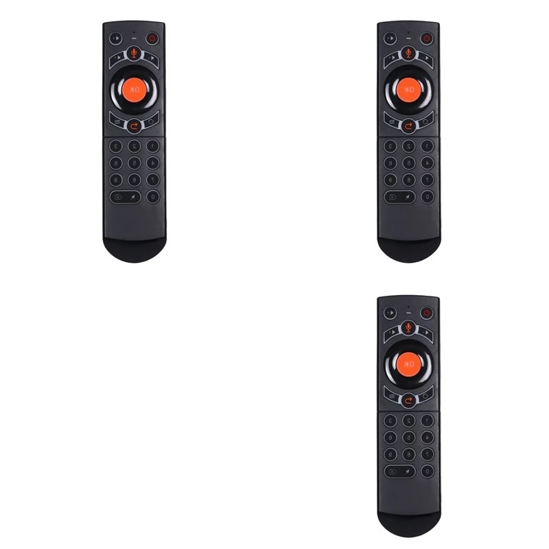 Hot-3X Q7 Backlit Gyroscope Wireless Air Mouse Smart Voice Remote Control Full Keys IR Learning For Android TV Box