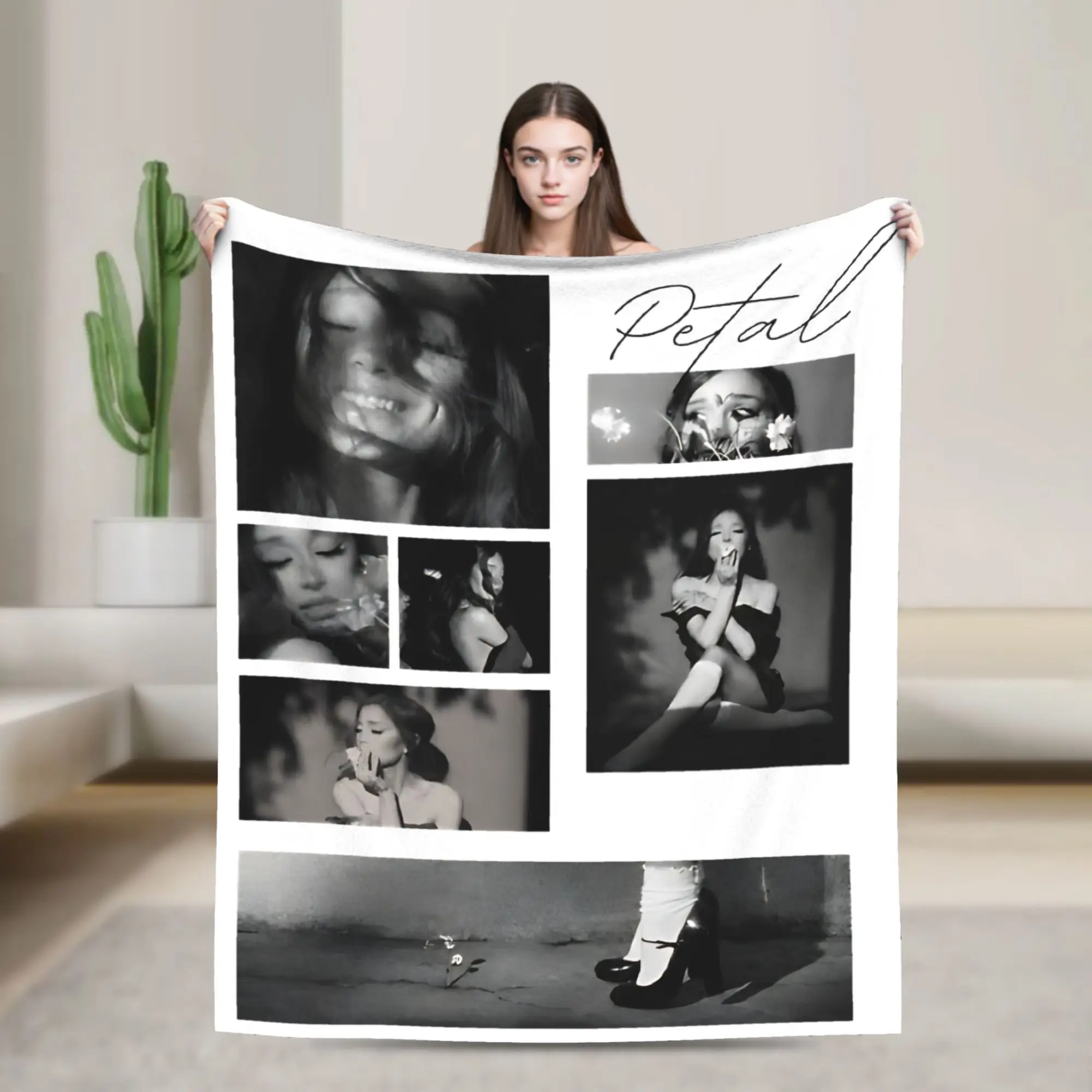 Arianas Grandes  Petal Music Knitted Blankets  Flannel Throw Blankets Bedding Couch Printed Soft Warm Bedspreads,