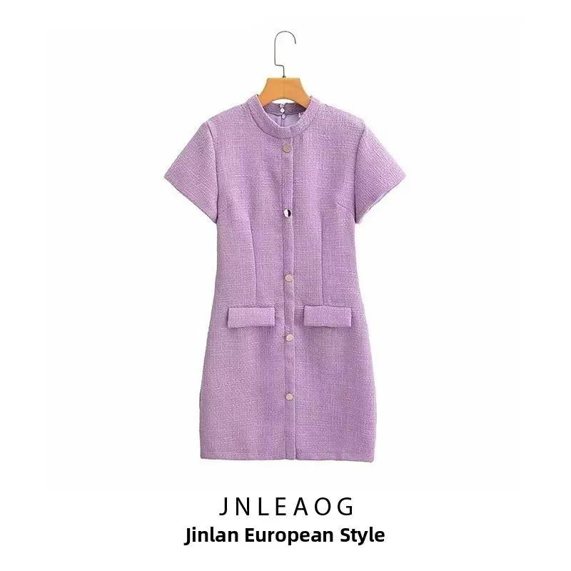 فستان أنيق متعدد الاستخدامات بأكمام قصيرة من JNLEAOG، تصميم ملابس نسائية بأسلوب عطري مصغر، تنورة كاجوال بتصميم ساحر #5