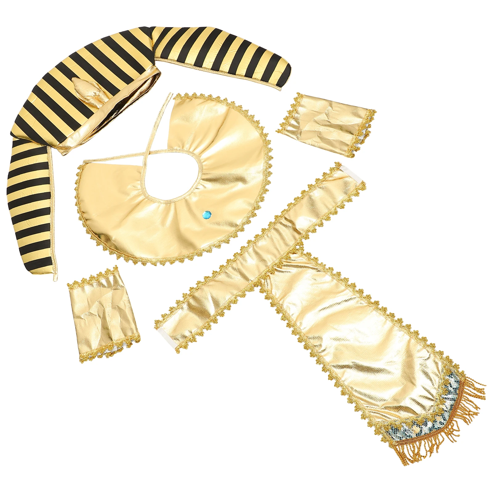 

1 Set Pharaoh Belt Egyptian Cosplay Accessories Costume Men Women Waistband Wristband Headpiece Halloween Party Supplies Role
