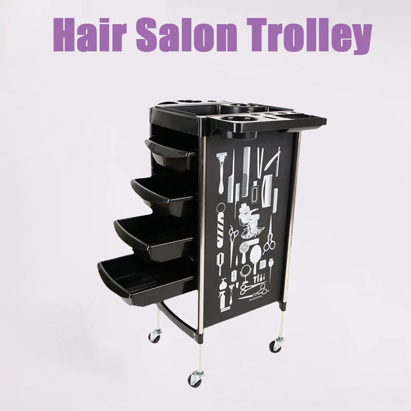 Salon Trolley Salon Furniture Hairdressing Tool Cart Hair Styling Ironing Dyeing Storage Rack Bar Cart Barber Beauty Spa Shop