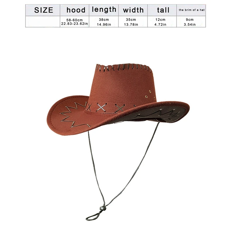 Fashion Simple Adult Cowboy Hat Western Cowgirl Hats Halloween Birthday Costumes Accessories Holiday Decorations