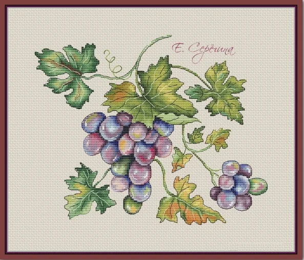 A bunch of grapes 34-30 Embroidery Cross Stitch Kits Craft DIY Needlework Cotton Canvas High-quality