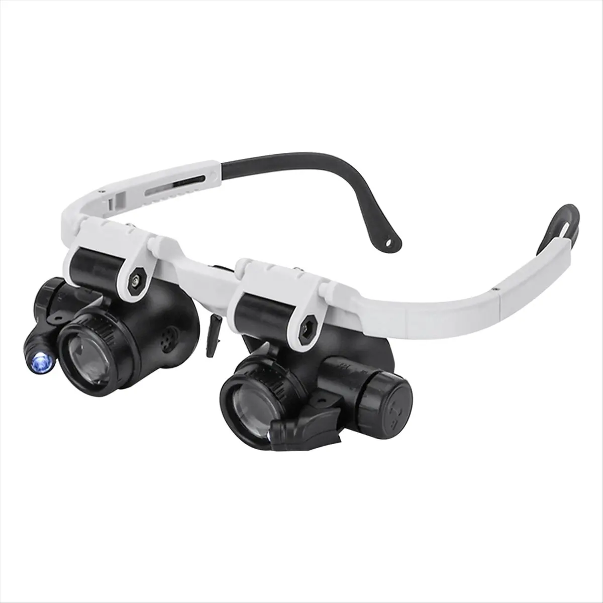 REST Magnifying Glass with 2Led Light 8X/15X/23X Telescopic Magnifier Loupes Glasses for Electronic Welding Watch Repair Tool