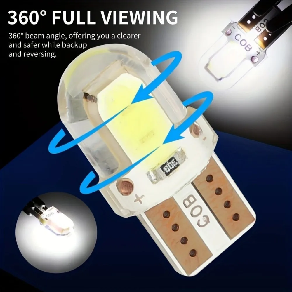 20 قطعة السوبر مشرق T10 194 168 W5W 2825 COB لوحة ترخيص LED مصابيح كهربائية داخلية 6000K 12V سيارة LED