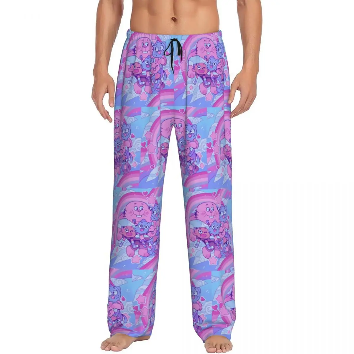 

Custom Printed Men The Amazing World Of Gumball Pajama Pants Funny Cartoon Sleepwear Sleep Lounge Bottoms with Pockets