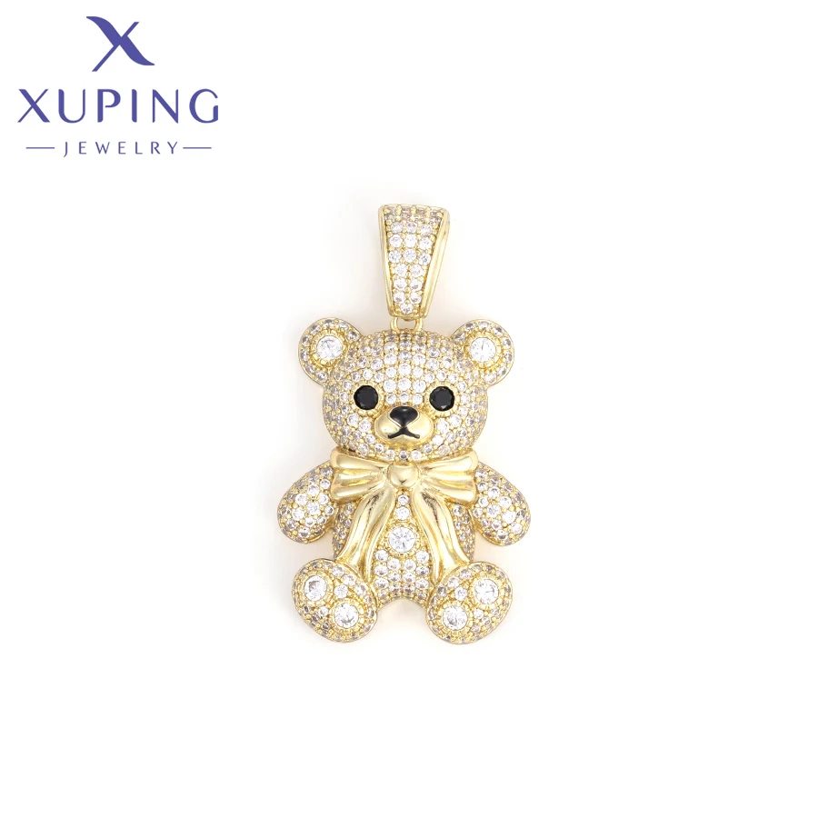 Xuping Jewelry New Arrival Bear Shaped Fashion Light Gold Color Big Pendant Necklace for Women Party Gifts X001129366