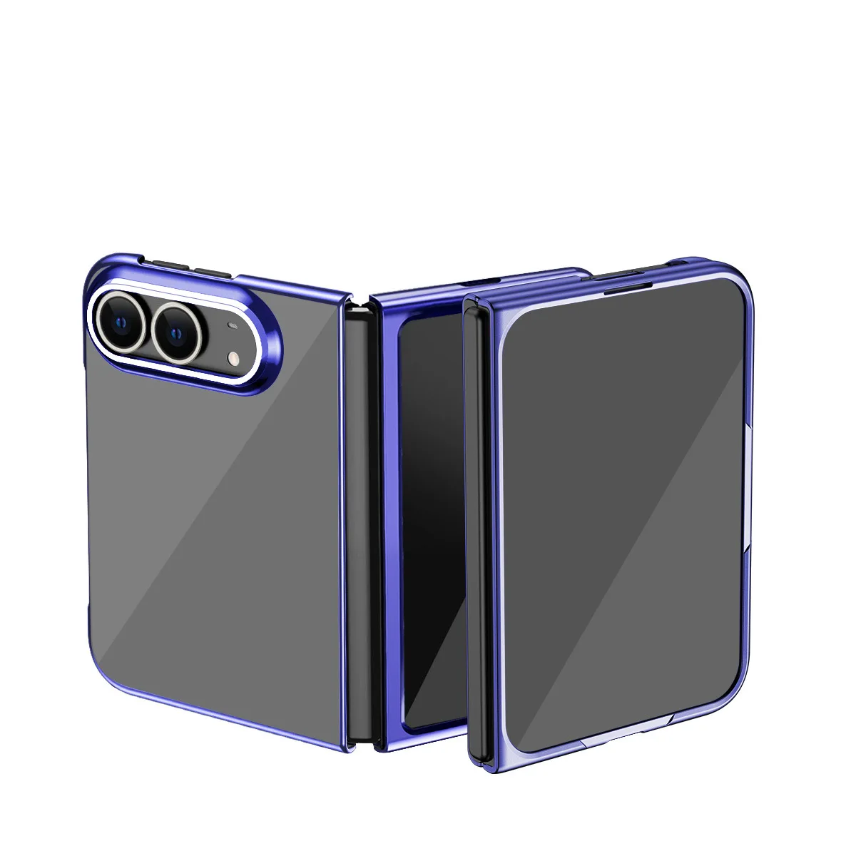 Luxury Electroplating Transparent fold Phone Case For iPhone Duo 18 Fold Split type full package and anti fall protective cover