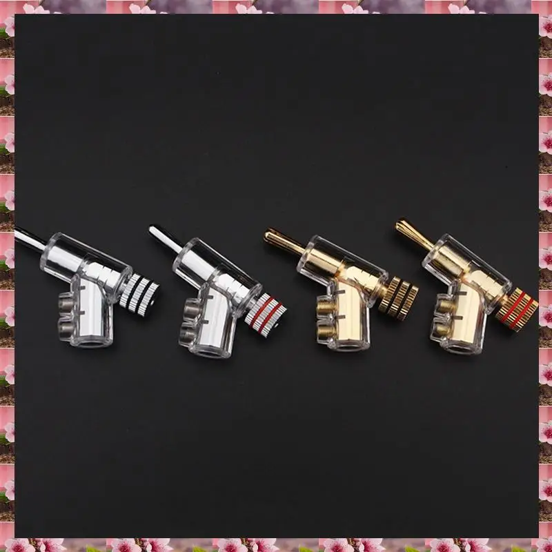 

2025 Self-Locking Banana Plug Hi-End Copper Speaker Terminal Connector Audio Amplifier Y-Shaped Adapter Gold Plated 1Pair,Self-