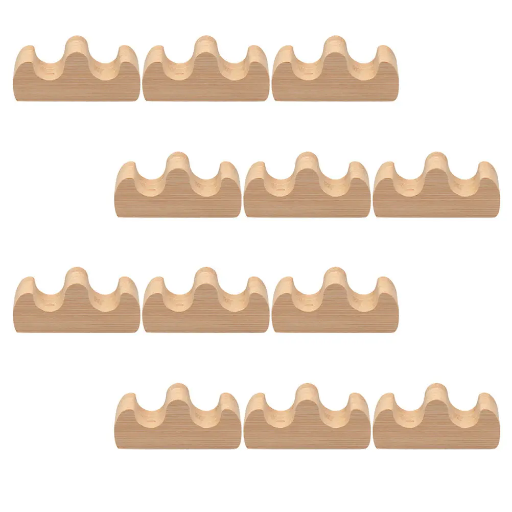 10Pcs Natural Wood Brush Mountain Chinese Calligraphy Pen Holder Elegant Simple Design Desktop Brush Rest for Study Room