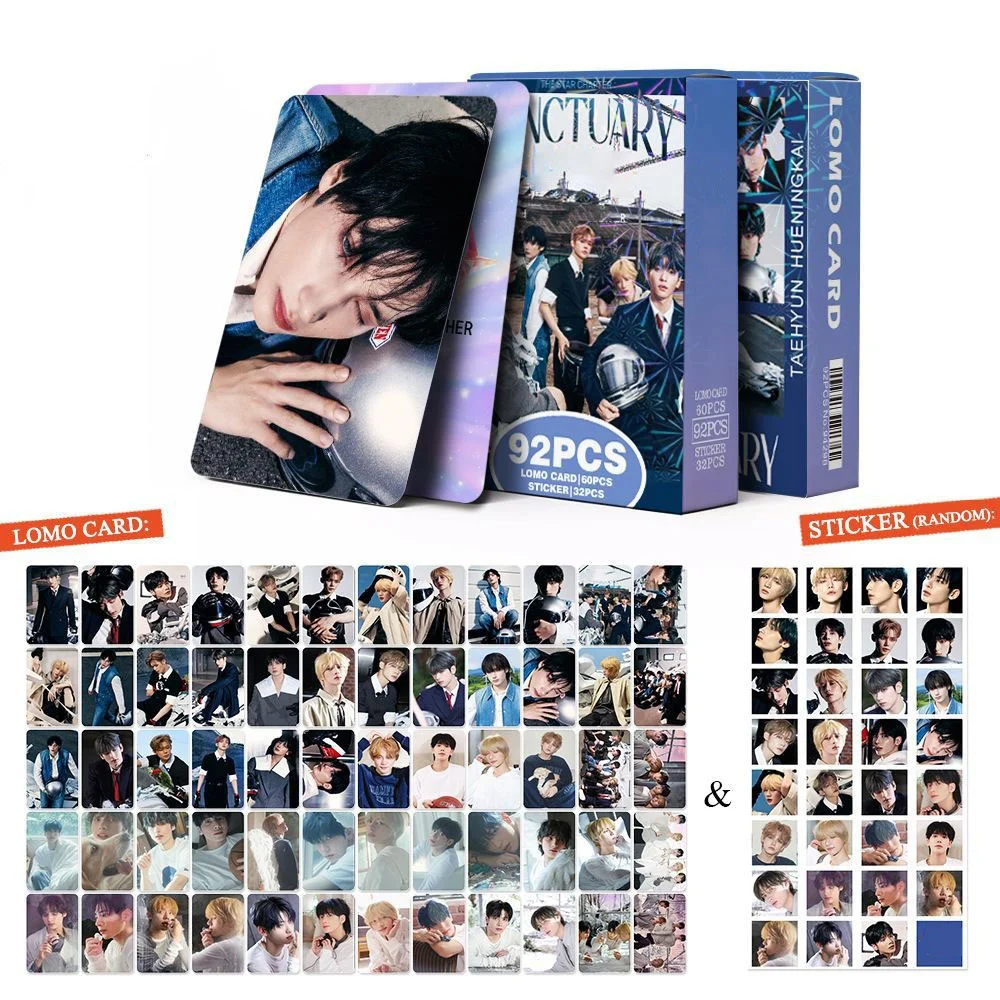 92Pcs/Set Soobin Yeonjun SANCTUARY Album Photocards Stickers Beomgyu Taehyun Fashion Lomo Cards Decals Fans Collection Gifts