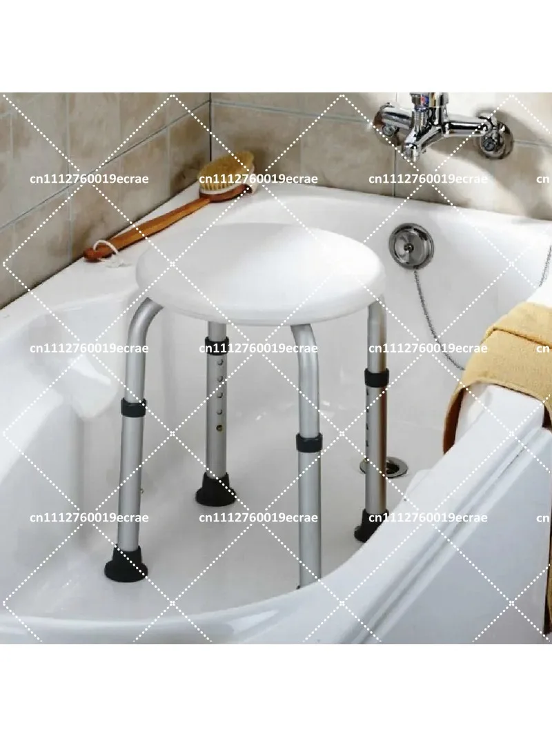 Height Adjustable Kids Bath Shower Stool Non Slip Round Seat Easy Clean Portable Toilet Chair for Elderly Disabled Home Use