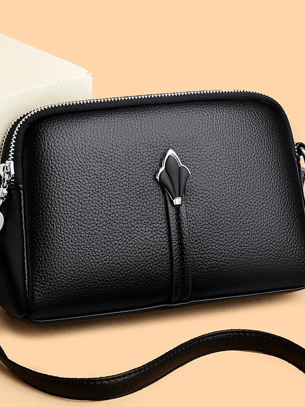 

Faionable Multi-Layer Soft Leather Crossbody Bag Women's Single oulder Bag Versatile Small Coin Phone Bag for Daily Use