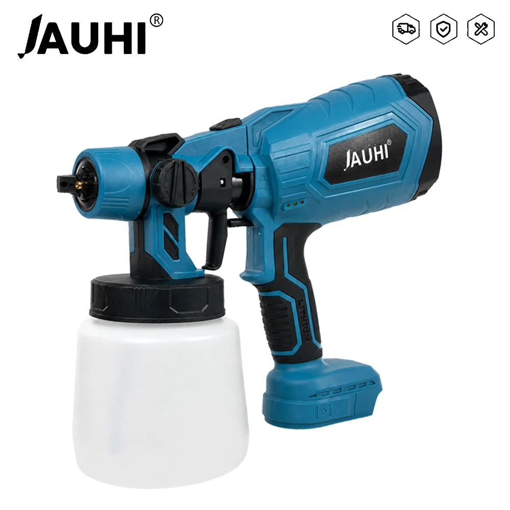 1000ML Cordless Electric Spray Gun Portable Household Paint Sprayer Auto Furniture Steel Coating Airbrush For Makita 18V Battery