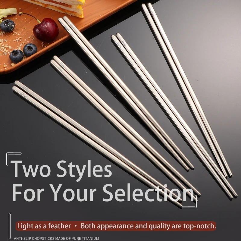 Antibacterial 23.5cm Ultralight Pure Titanium Chopsticks Hollow Chopsticks Restaurant Home Chopstick Outdoor Camping Tableware
