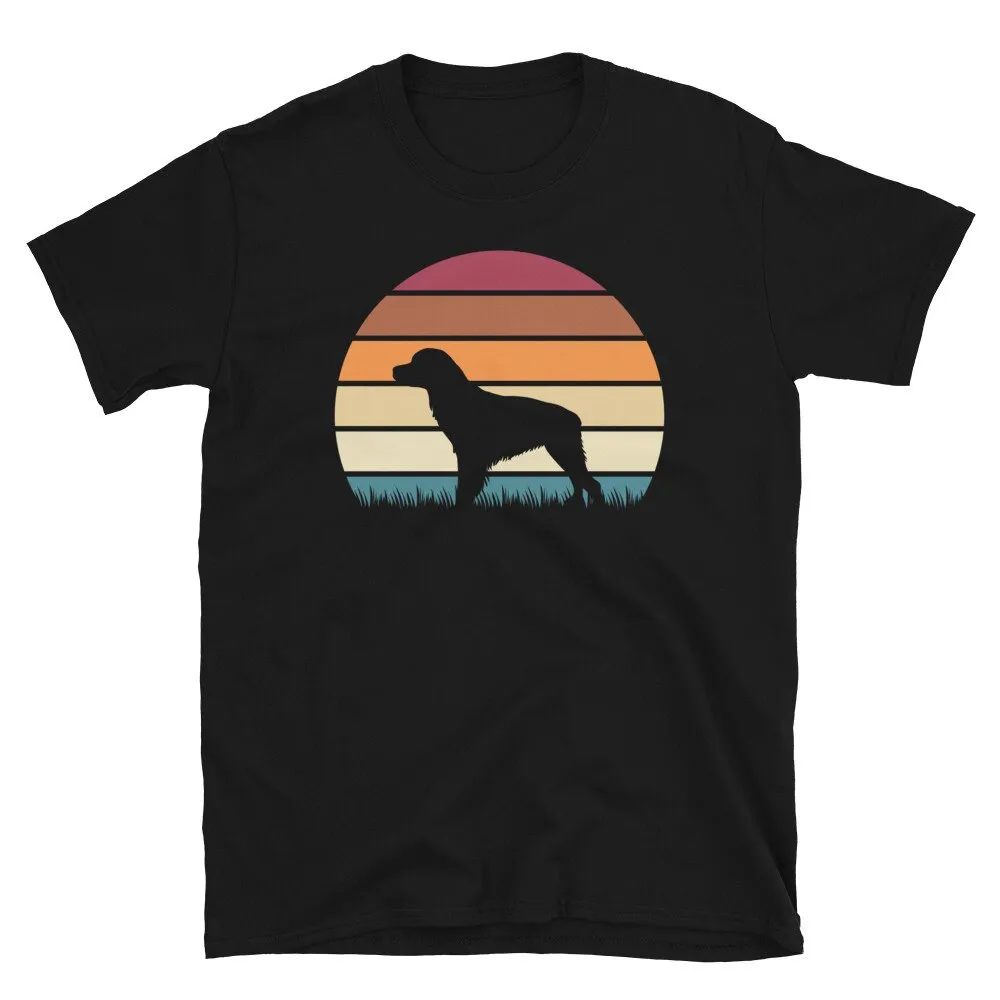 Retro Sunset Dog Pet Lover Epagneul Breton Brittany Breed  T Shirt