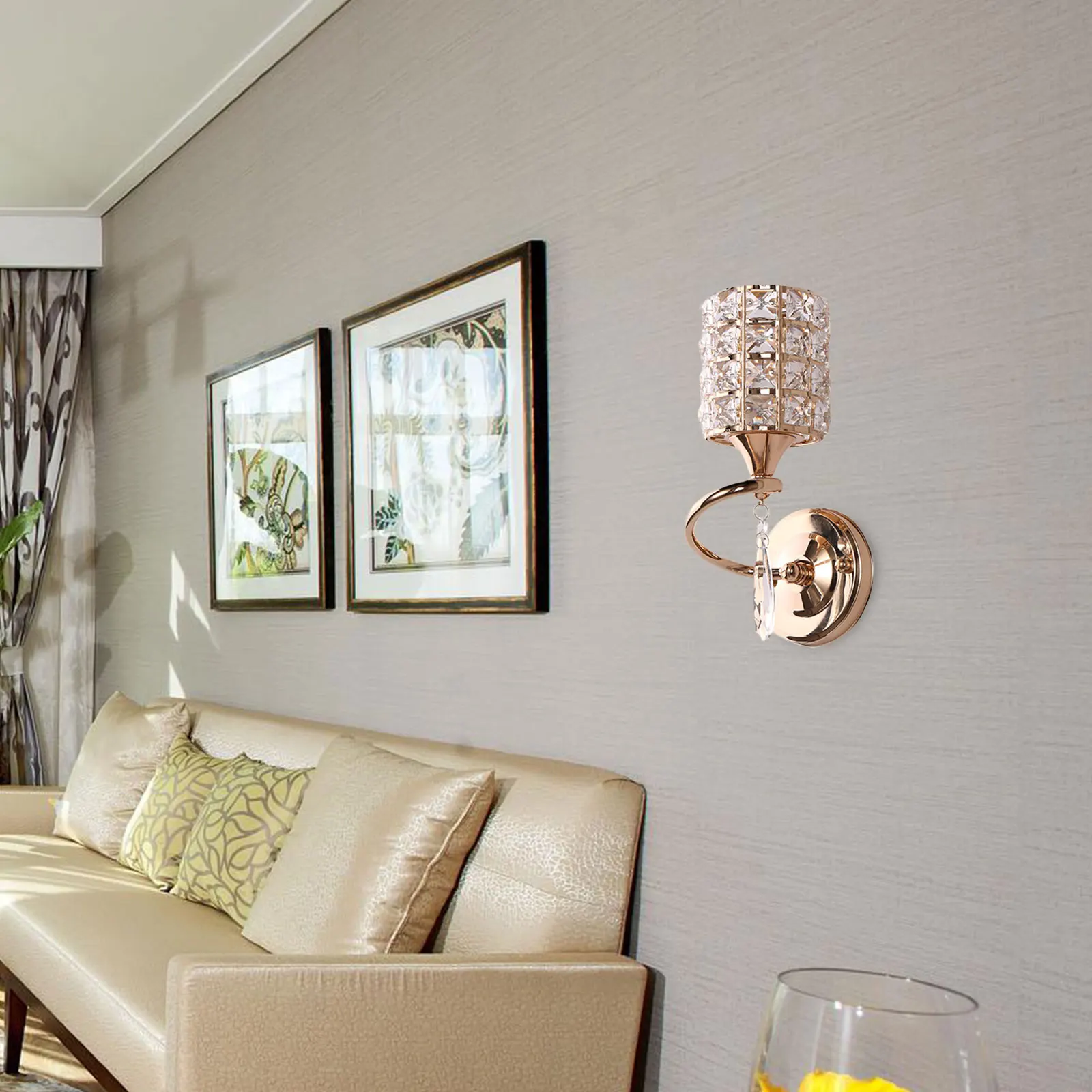 

Crystal Lamp Golden Decorative Corridor Living Room Restaurant Decorative Wall Light Adornment Home Coffee Shop Wall Light Decor