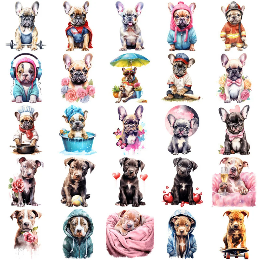 50pcs Cartoon Cute Dog Stickers Pack Phone Case Laptop Suitcase DIY Retro Sticker Journaling Materials Journal Accessories