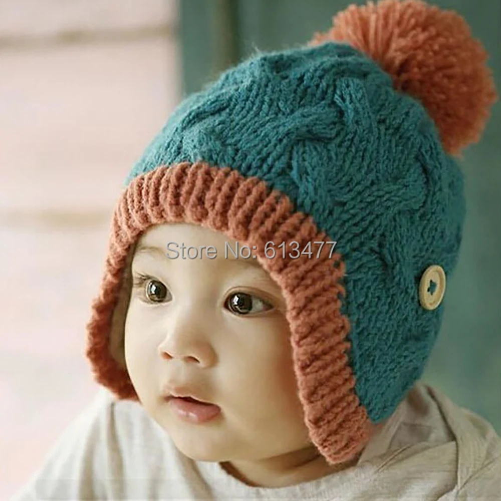 Winter  Keep warm knitted hats for boy/girl/kits hats set,scarves, bug/bee  infants caps beanine for chilld 2pcs/lot MC01