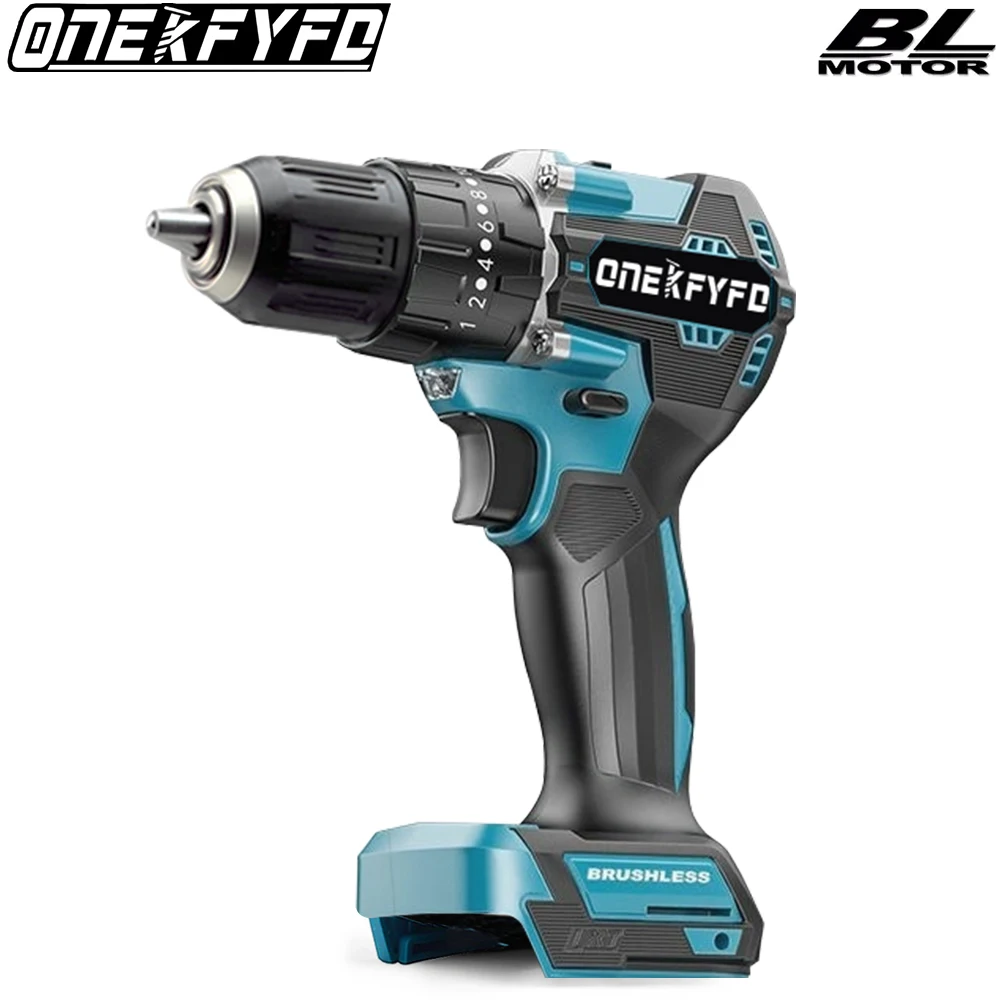 ONEKFYFD 10mm Brushless Electric Drill 20+2 Torque Multifunctional Cordless Electric Screwdriver for Makita 18V Battery