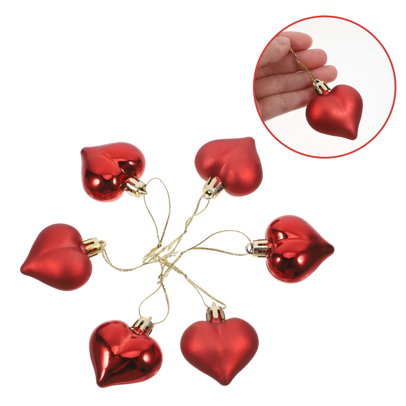 

24Pcs Heart Shape Christmas Pendant Hanging Ornaments for Xmas Tree Chair Sash Staircase Railings Gift Basket