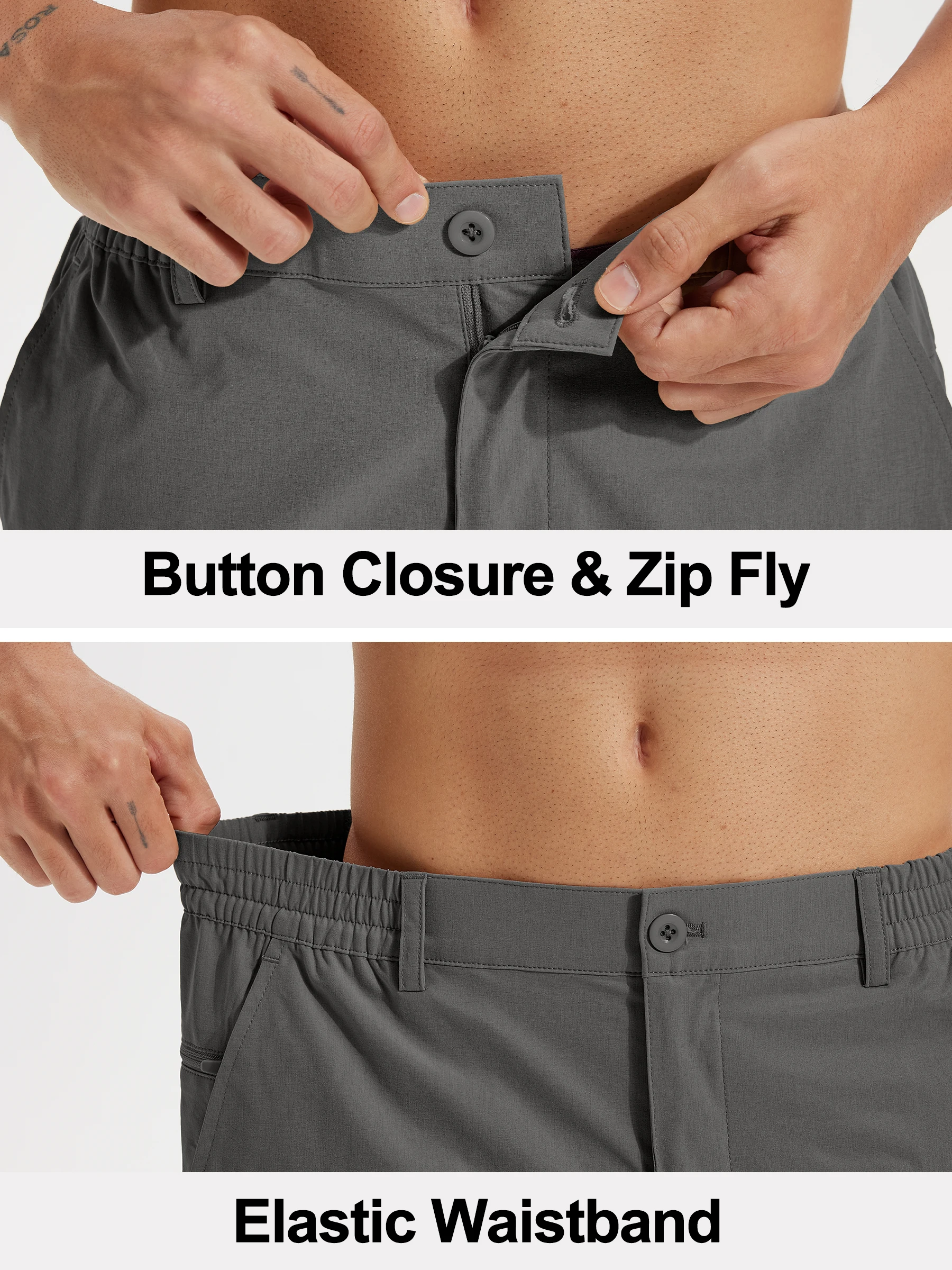 Herren-Golfshorts, leichte Anzugshorts, schnell trocknende Stretch-Shorts, lässige Arbeits- und Wander-Shorts – Detail 31