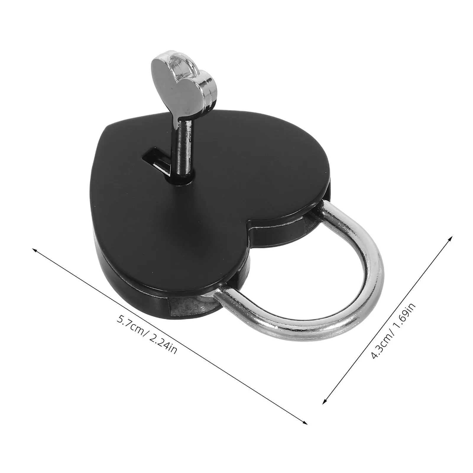 2Pcs Heart Shaped Mini Padlocks Metal Locks with Keys Small Lock for Diary Jewelry Box Storage Black Padlock Heart-Shaped Lock