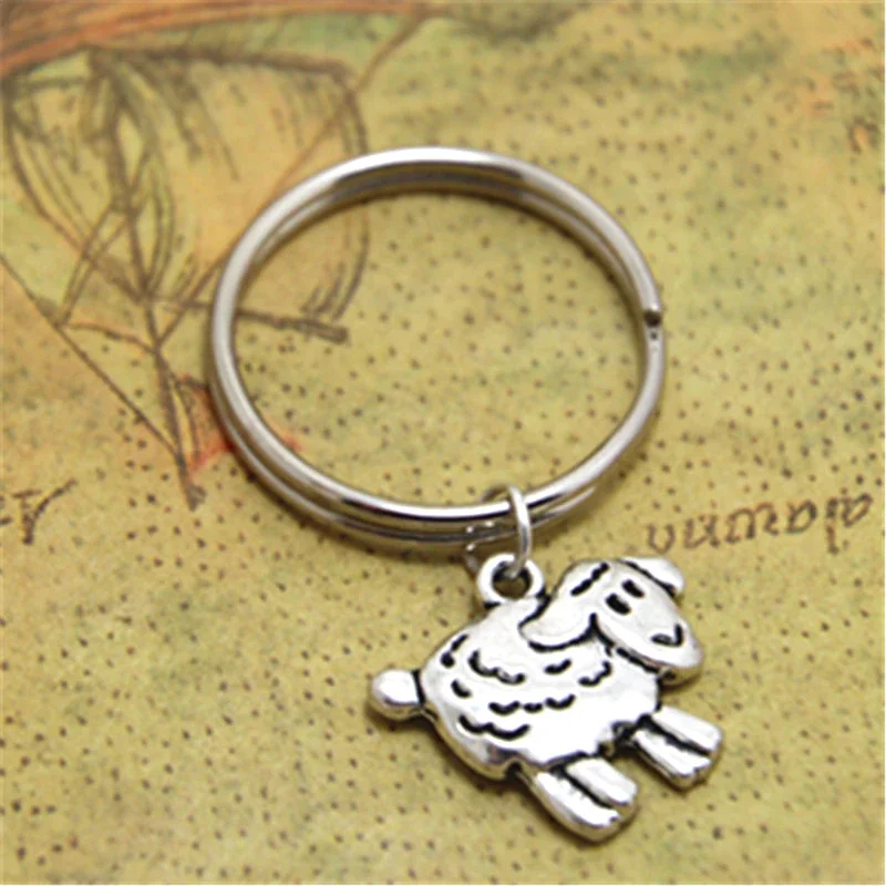 12pcs/lot Sheep Keychain Charm Keyring Jewelry Farmer Gift shepherd Lamb