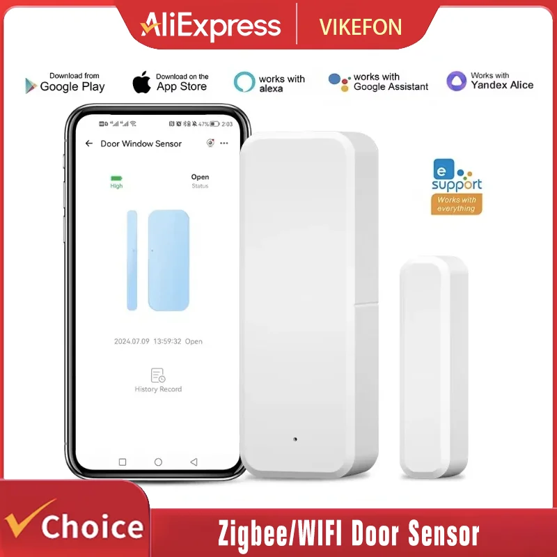 

Zigbee/WIFI дверной датчик умный дом датчик окна работает домашний помощник Zigbee 3,0 шлюз дверной оконный датчик сигнализации управление через приложение