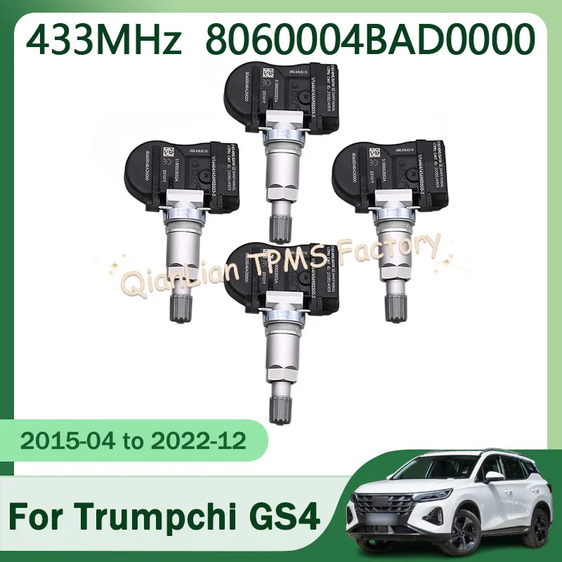 

1/4 шт. 8060004BAD0000 Система контроля давления в шинах для Trumpchi GS4 PHEV GA3 S GA6 GA8 GM8 GS5 SUPER GS8 433 МГц Датчик шин