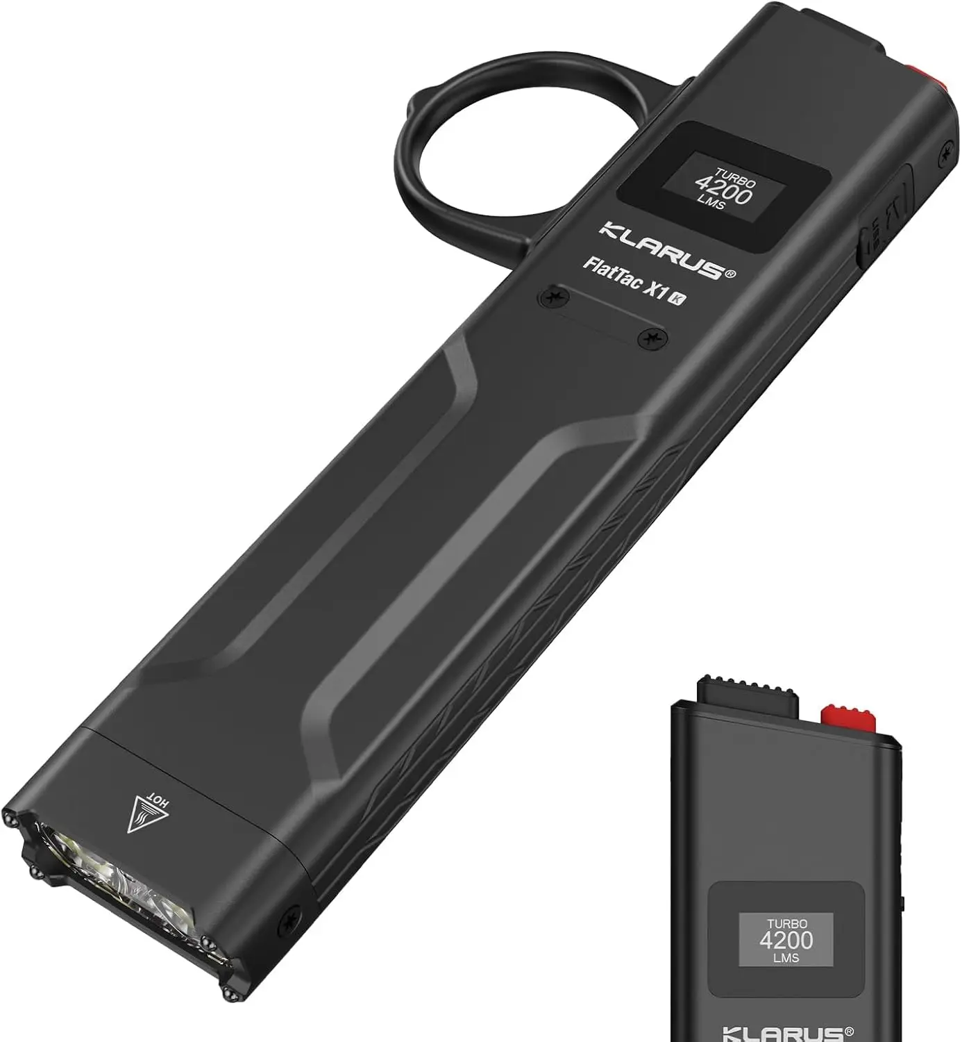 klarus FlatTac X1 Tactical Flashlight 4200 Lumens EDC, Slim USB-C Rechargeable, IPX6 Waterproof