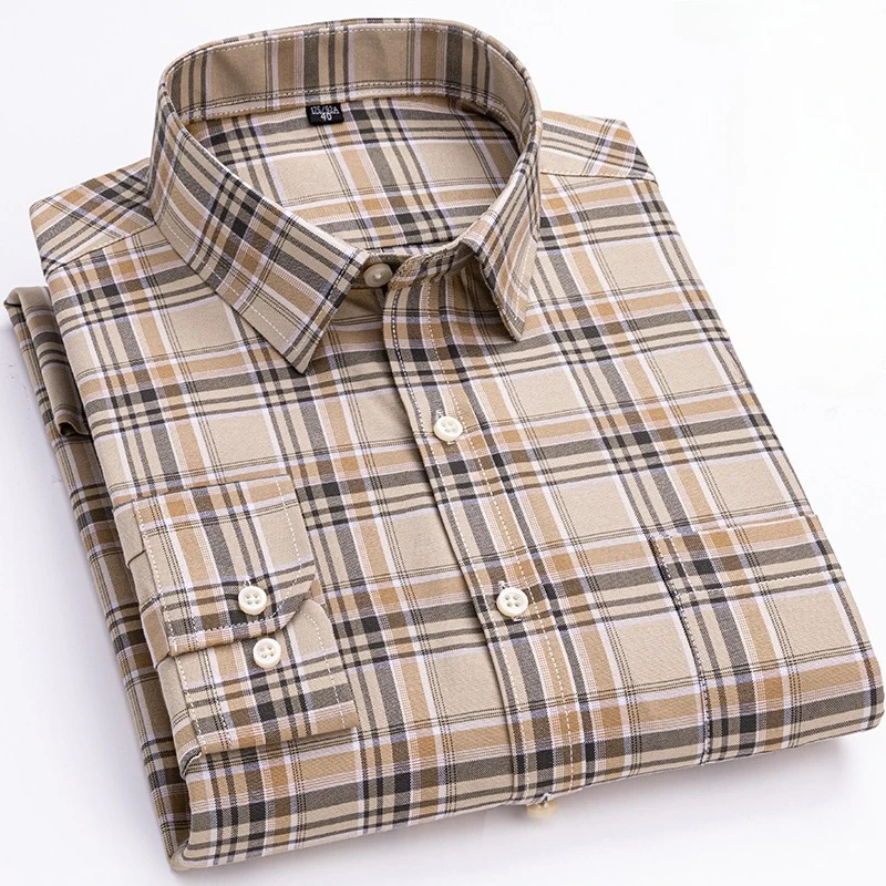 

Новинка в рубашке больших размеров 7XL, рубашки с длинными рукавами для мужчин, 100% хлопок, Оксфорд, облегающая повседневная рубашка, модная одежда с одним карманом