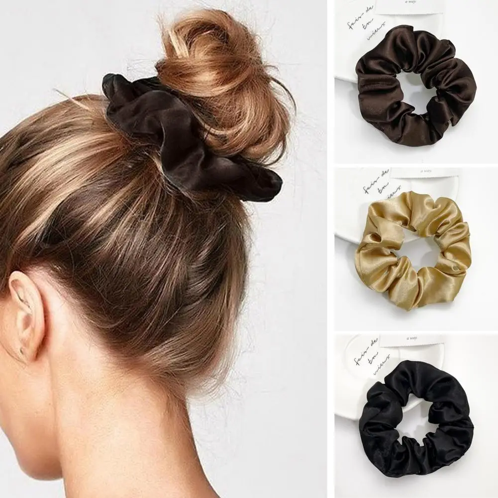 6Pcs/Set Mulberry Silk Hair Scrunchies Elastic Rubber Band Hair Ties Big Large Gum Ropes Ponytail Holders For Women Stylish