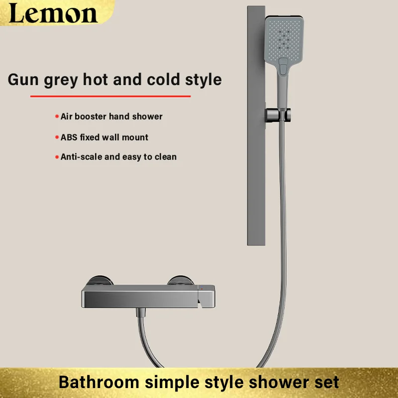 

Wall mounted shower system for bathroom rain shower pressurized hot and cold water shower set