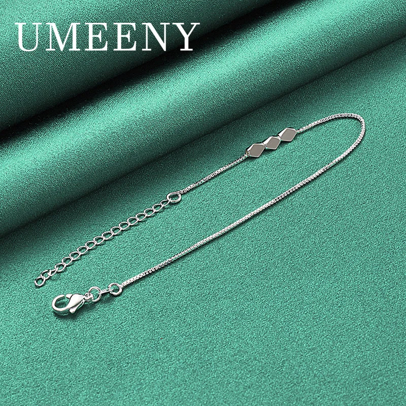 

Charm 925 Sterling Silver 8 Inch Delicate Simple Beaded Chain Bracelet Women Fashion Party Jewelry Engagement Gift