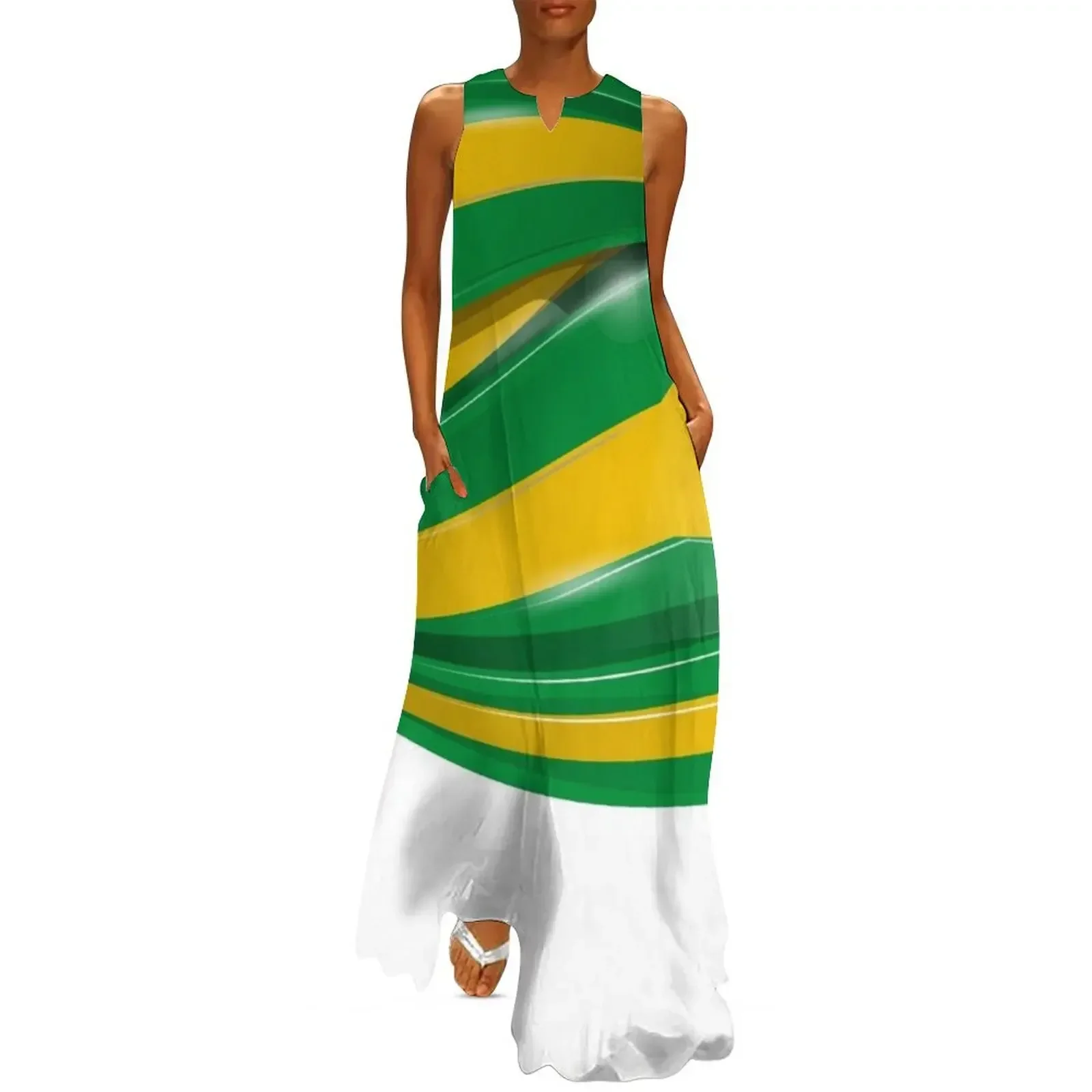 

brazil background with flag Long Dress Long dress woman women's summer clothing 2025 dresses for woman dress for woman