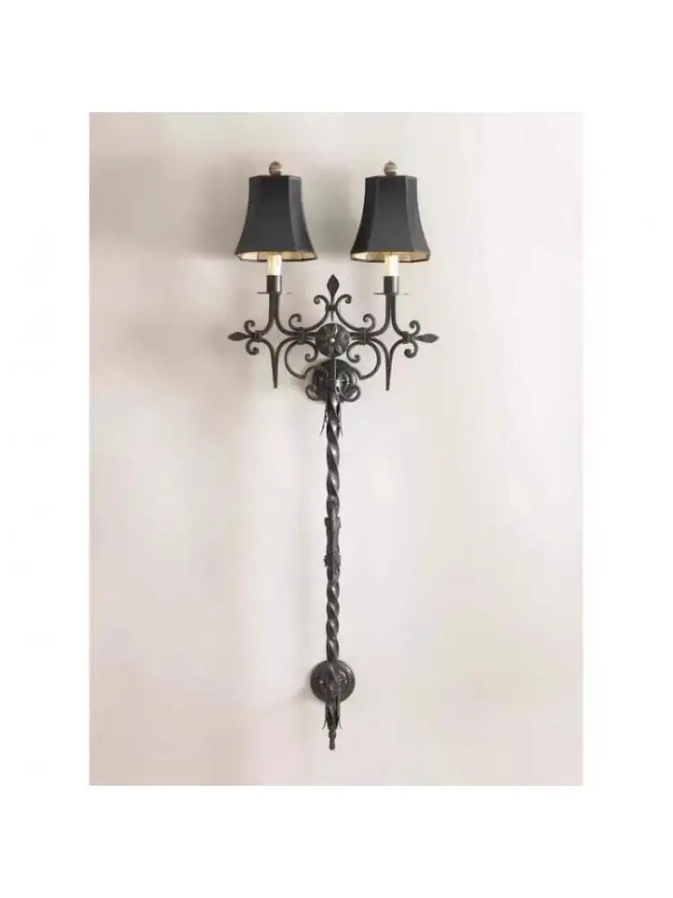 120CM Plus Long Retro Wrought Iron Wall Lamp for Villa hall Hotel lobby Living Room Foyer Parlor project Large LED wall Lighting