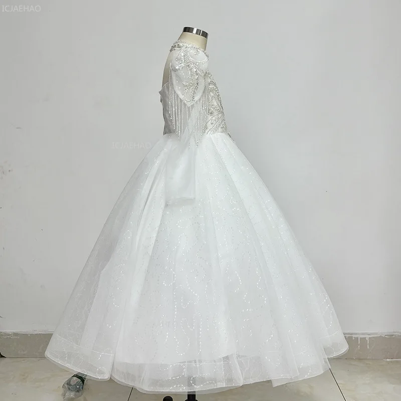 Children Girls Birthday Princess Party Dress for Piano Performance Host Pageant Formal Celebration Gown Kids Flower Girl Clothes