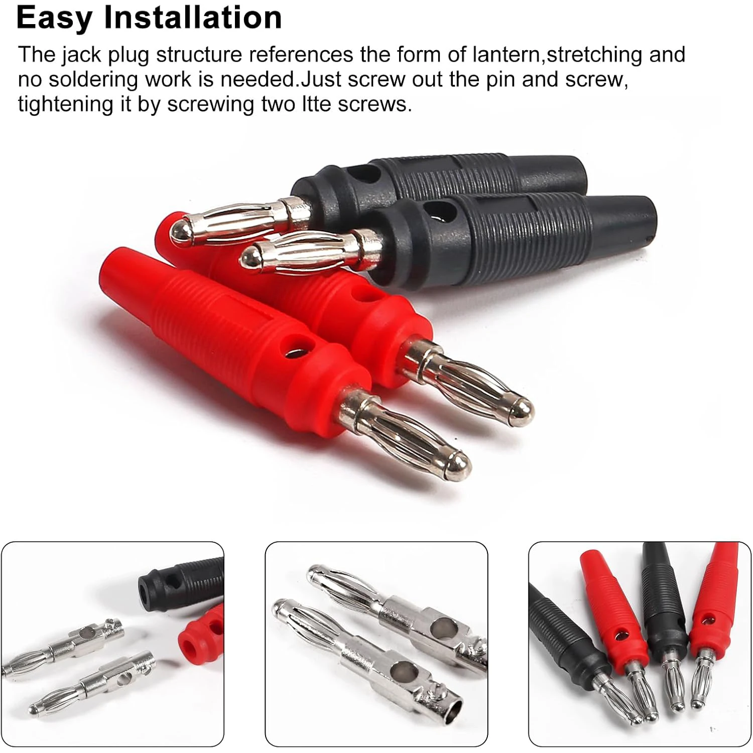 Binding Posts Terminals 4mm Banana Plug Socket Red and Black Gold Plated 4mm Female and Male Banana Plugs Banana Socket Terminal