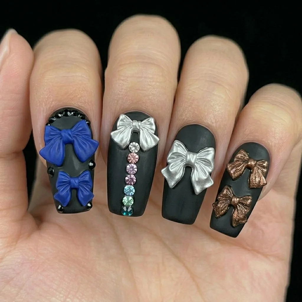 DIY 3D Bow Nail Silicone Mold - Flexible Resin Carving Mold 