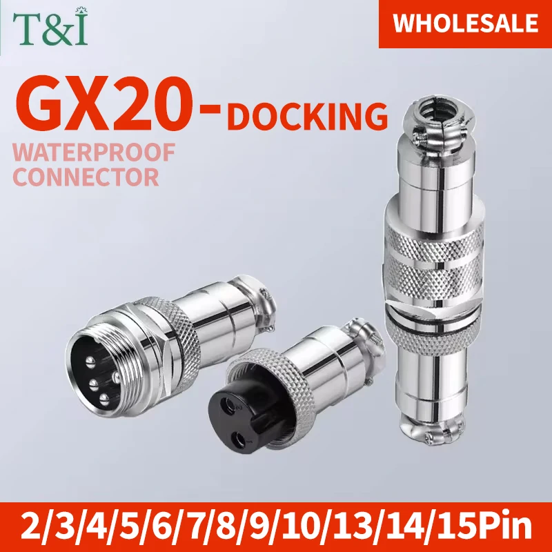 10Set GX20 Docking 2 3 4 5 6 7 8 9 10 12 14 15Pin Male&Female Circular Panel Aviation Connector Butt Joint  Plug Socket