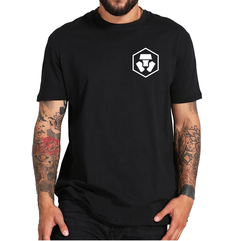 

Crypto.com CRO Crypto Pocket Printing T-Shirt Classic Blockchain Cryptocurrency Coin Tee Tops Short Sleeves 100% CottonF