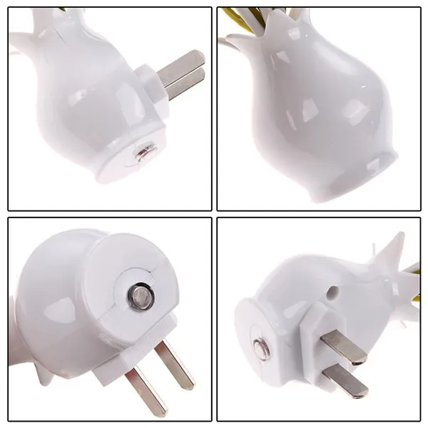 2Pcs LED Nightlight Flower Glow Color Changing Lily Plug in Night Light Wall Plug Red Purple Energy Saving Soft Flicker