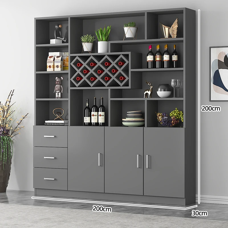 Designer Partitions Bar Cabinet Shelves Storage Luxury Wood Wine Cabinet Standing Decoration Placards Ouverts Club Furniture