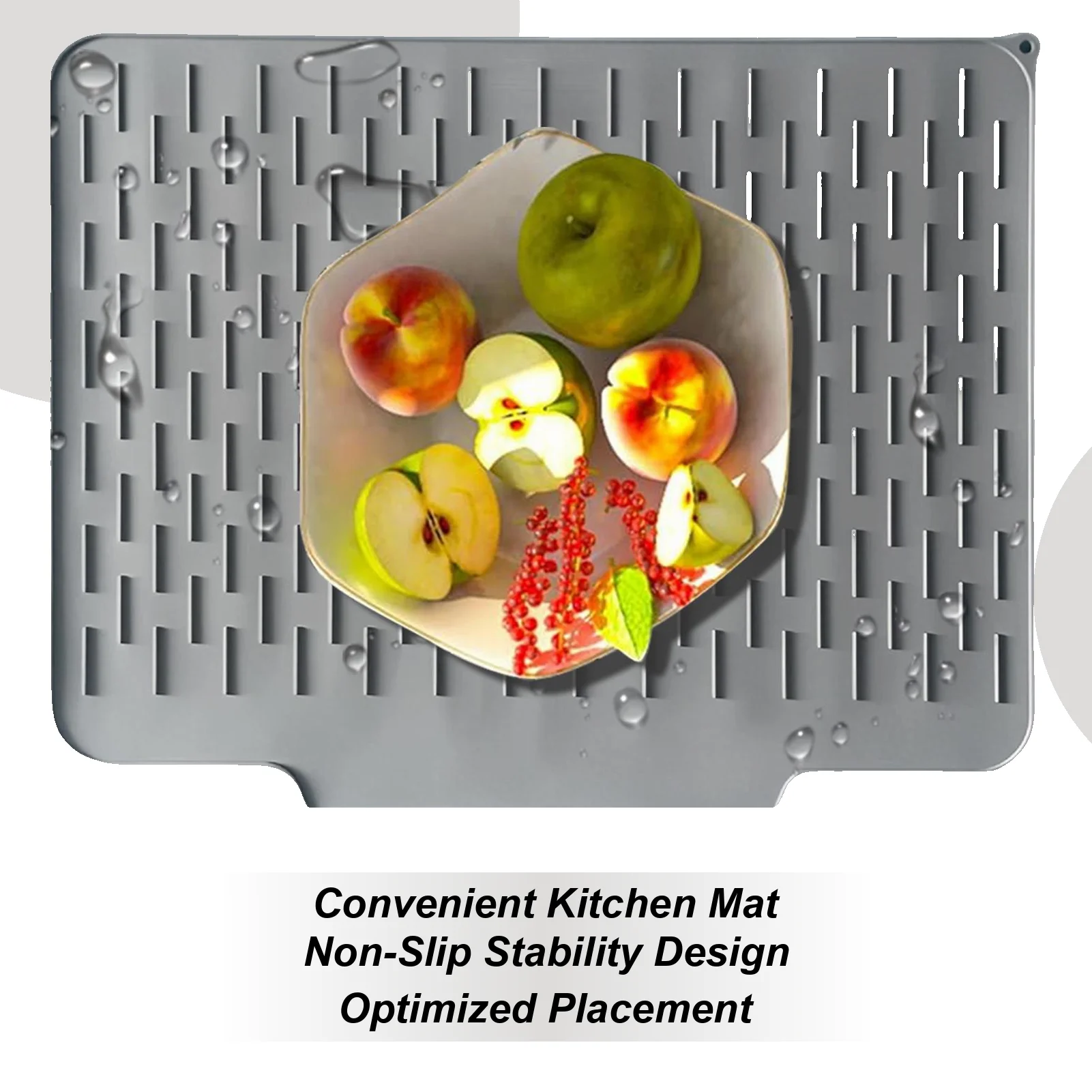 

Kitchen Drying Mat Counter Silicone Dish Drainer Pad Non-Slip Tableware Pad Drainage Holder For Bowl Plates Cutlery Fork Spoon