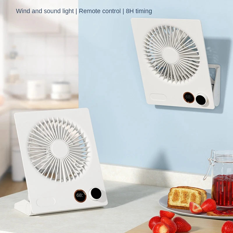 AB15-Piccolo ventilatore da tavolo Ventilatore da tavolo silenzioso Ventola di raffreddamento ricaricabile USB Potente ventilatore da vento Ventilatore da esterno per interni domestici per ufficio