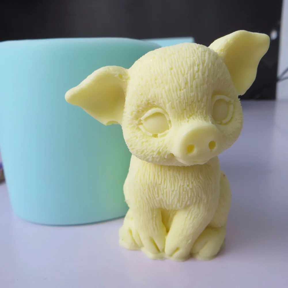 Cute 3d Pig Mold Silicone Fondant Mould Chocolate Mousse Cake Molds Candle Aroma Stone Resin Clay Molds Silicone Rubber PRZY