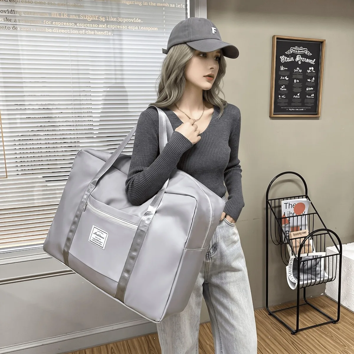 Travel Duffel Bag, Airlines Personal Item Carry-On Bag, Foldable Weekender, Heavy Duty Moving & Quilt Storage Bag for Clothes