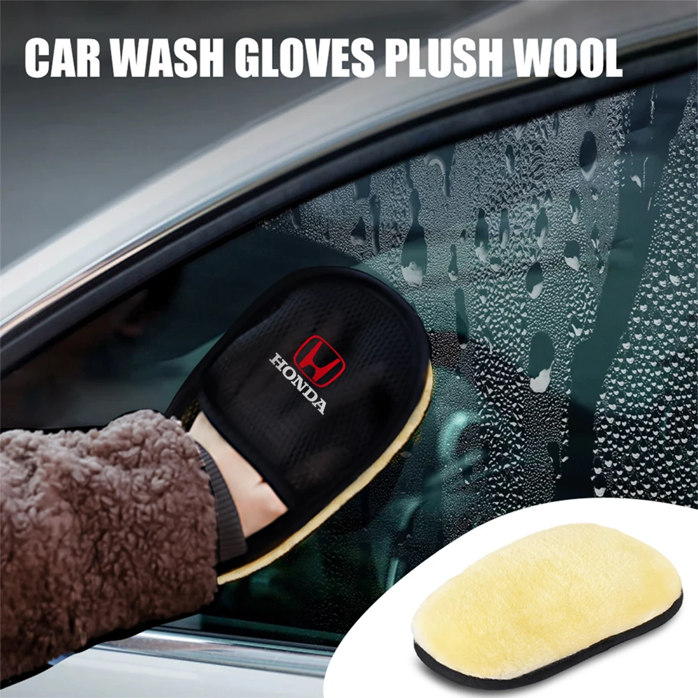 

Car Wash Wool Mitt Soft Anti-scratch Thick Cleaning Glove Auto Clean Brush For Honda CIVIC Type R Type S Mugen FORZA Insight Fit