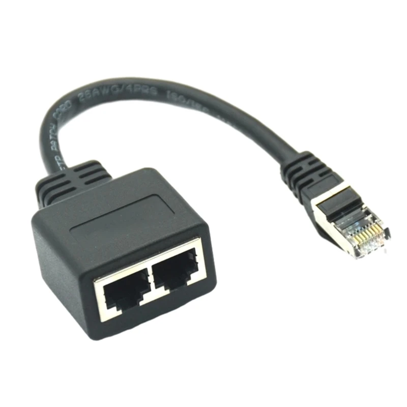 RJ45 1xذكر إلى 2x أنثى الفاصل كابل محول الحبل ل إيثرنت LAN إيثرنت محول كابل موسع الخط